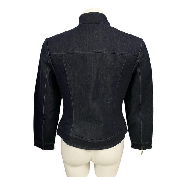 Christine Alexander Jacket Womens Sz Small Blue Zip Up Denim Work Office Capsule - Picture 3 of 16